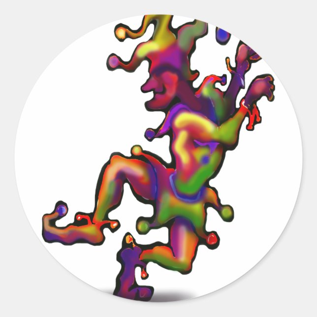 Jester Runder Aufkleber (Vorderseite)
