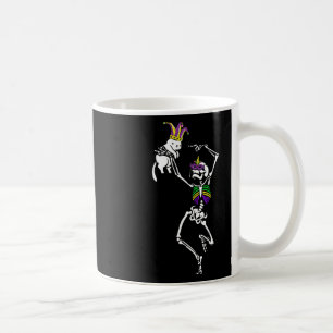 Jester Skeleton Dancing Cat Mardi Gras Mask Carniv Kaffeetasse