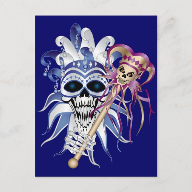 Jester Skull Postkarte (Vorderseite)