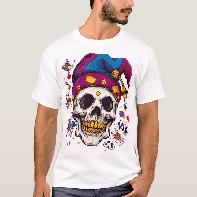 Jester Skull Trickster T-Shirt (Vorderseite)