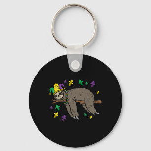 Jester Sloth Lazy Day Animal Niedlich Funny Mardi Schlüsselanhänger