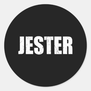 Jester T Shirt Halloween Kostüm Funny Retro Distr Runder Aufkleber