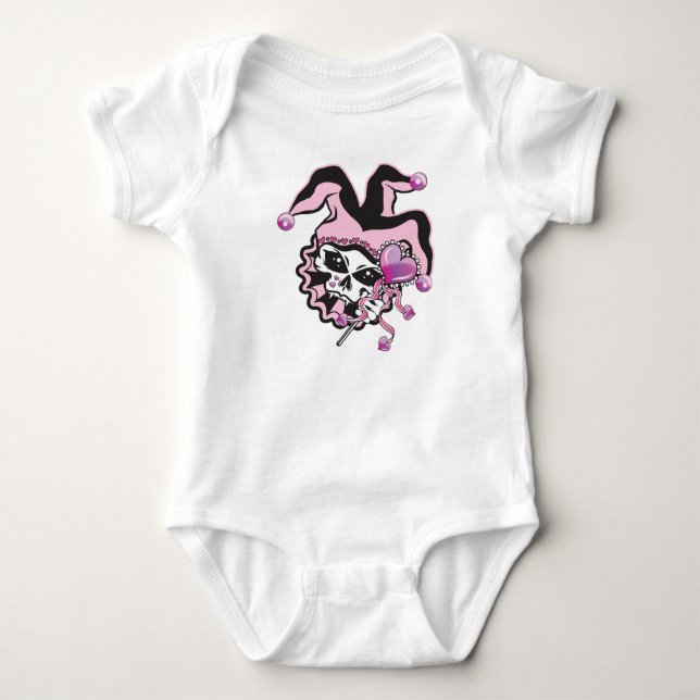 Jester von Hearts Skull Baby Strampler (Vorderseite)