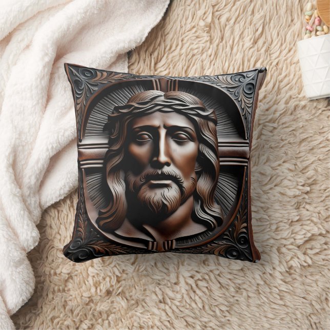 Jesu Christi Relief Kunst mit Krone der Thornen Kissen (Decke)