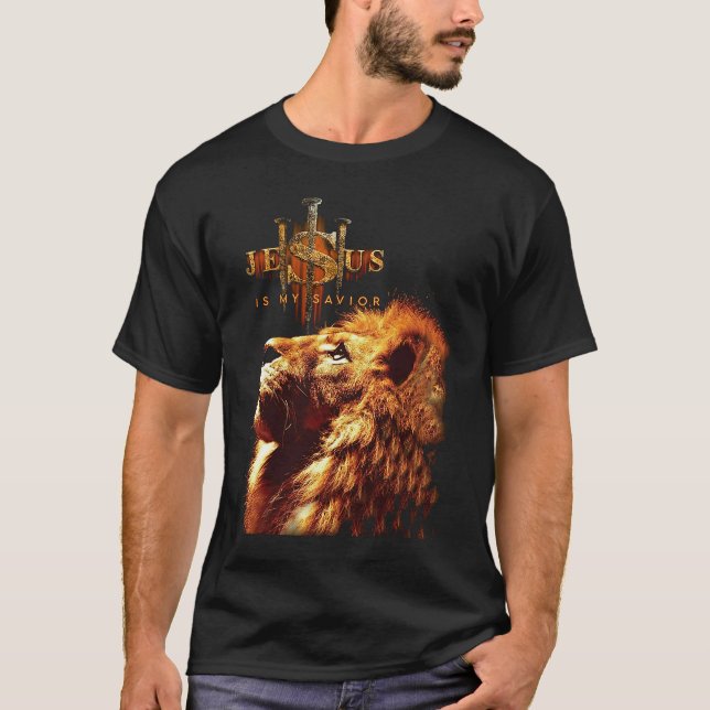 Jesu Is My Savior lion I can do all thing through  T-Shirt (Vorderseite)