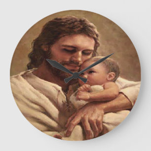 Jesuhr mit Kinderuhr Große Wanduhr