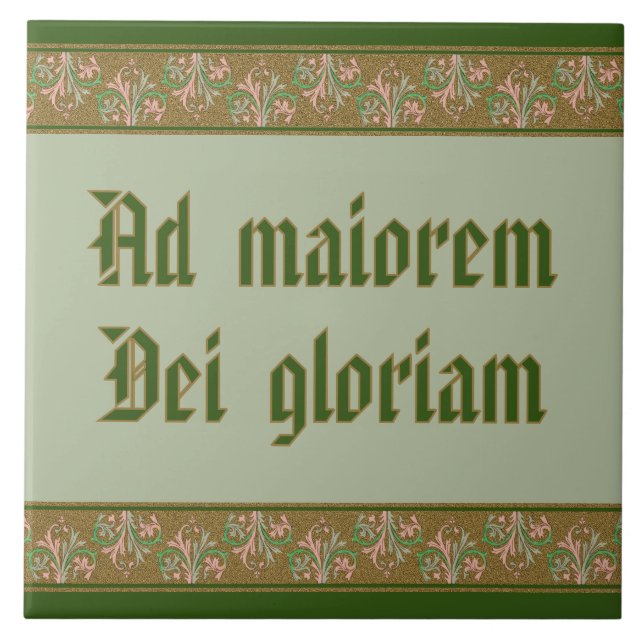 Jesuit Motto von St. Ignatius Loyola (BK 50; latei Fliese (Vorderseite)