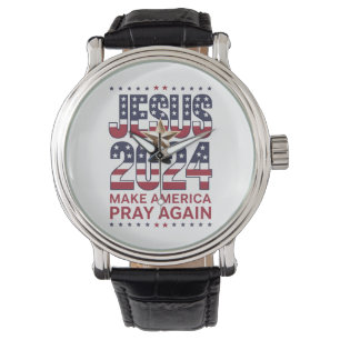 Jesus 2024 Lass Amerika wieder beten Armbanduhr