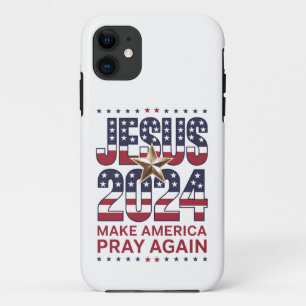 Jesus 2024 Lass Amerika wieder beten Case-Mate iPhone Hülle