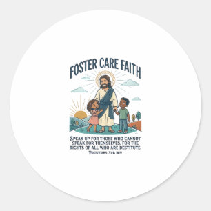 Jesus Adoption Pflege Grafik T-Shirt Christlich A Runder Aufkleber