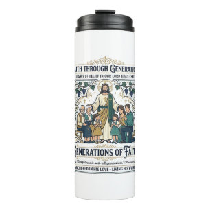 Jesus-Ahnenforschung Familienbaum-Shirt Glaube-bas Thermosbecher