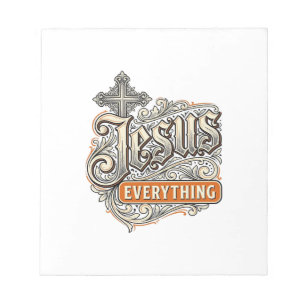 Jesus Alles Vintage Christliche Typografie Desi Notizblock