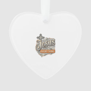 Jesus Alles Vintage Christliche Typografie Desi Ornament