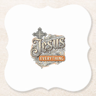Jesus Alles Vintage Christliche Typografie Desi Untersetzer