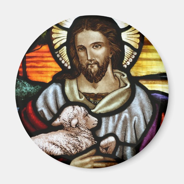 Jesus als das Portrait des guten Hirten Magnet (Vorne)