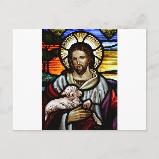 Jesus als das Portrait des guten Hirten Postkarte (Vorderseite)