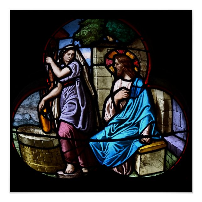Jesus am gut festgehaltenen Glas Poster (Vorderseite)