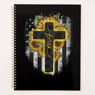 Jésus amour Faith Christian Sunflower USA Drape