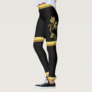 Jesus an Ihrer Tür in der Goldfolie und -SCHWARZE Leggings