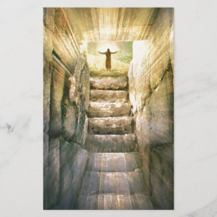 Jesus an leerer Grab-Ostern-Auferstehung Briefpapier