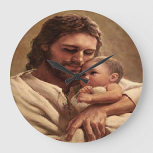 Jesus and Child Große Wanduhr