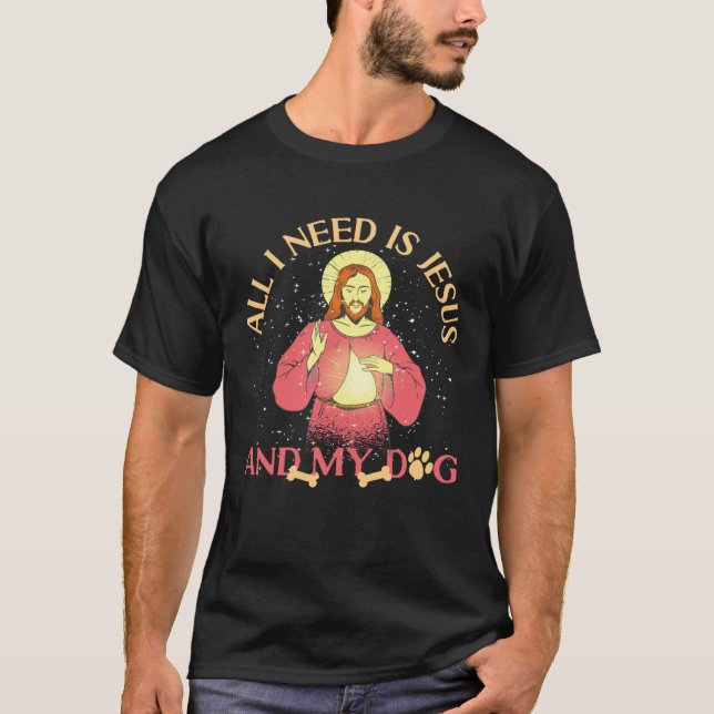 Jesus and Dog For Faithful Dog T-Shirt (Vorderseite)