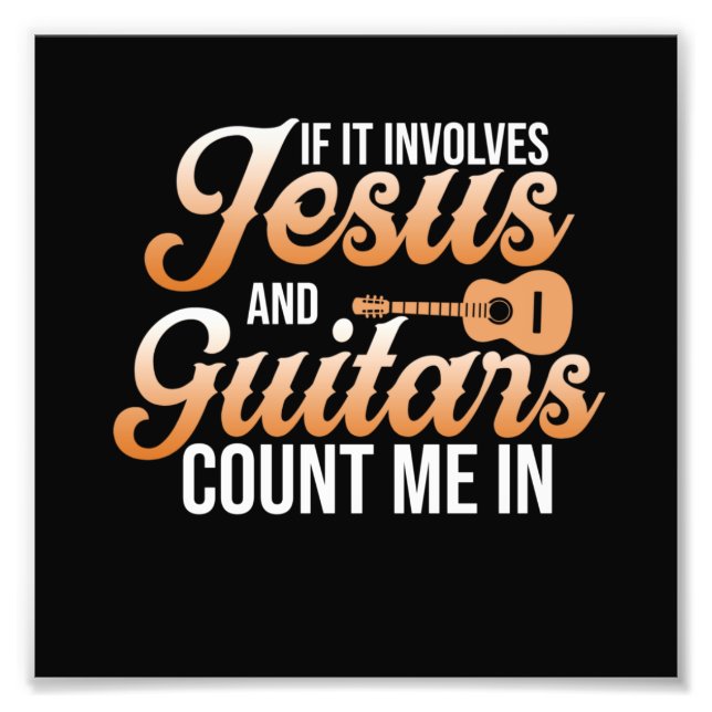 Jesus and Gitarrist Music Player Musician Gitarris Fotodruck (Vorne)