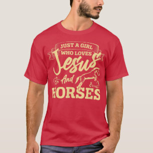 Jesus and Horses Horses Lover Girls - Pferde T-Shirt