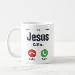Jesus Anruf-Handybildschirm Christliches T-Shirt-D Kaffeetasse