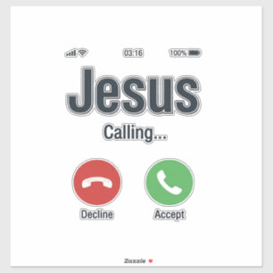 Jesus Anruf-Phonescreen Christliches Shirts-Design Aufkleber
