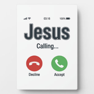 Jesus Anruf-Phonescreen Christliches T-Shirt-Desig Fotoplatte