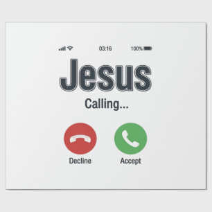 Jesus Anruf-Telefonbildschirm Christliches T-Shirt Geschenkpapier