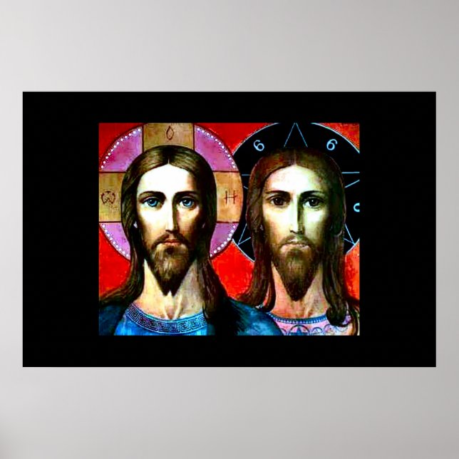 Jesus & Antichrist Nouveau Print Poster (Vorne)