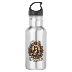 Jesus Antiques Erbstück Grafik T-Shirt Christliche Edelstahlflasche