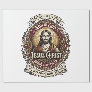 Jesus Antiques Erbstück Grafik T-Shirt Christliche Geschenkpapier
