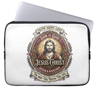 Jesus Antiques Erbstück Grafik T-Shirt Christliche Laptopschutzhülle