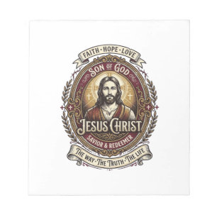Jesus Antiquitäten Erbstück Grafik T-Shirt Christl Notizblock