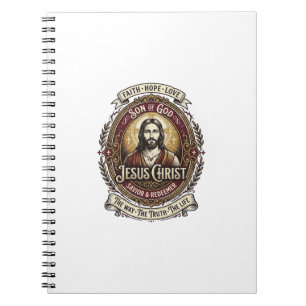 Jesus Antiquitäten Erbstück Grafik T-Shirt Christl Notizblock