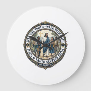 Jesus-Apologetik-Theologie-Nerd-Shirt auf Glauben  Große Wanduhr