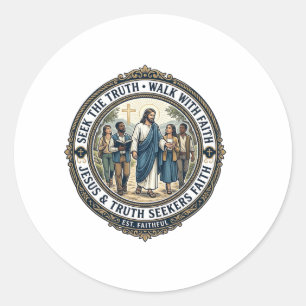 Jesus Apologetik Theologie Nerd-Shirt Glaube  Runder Aufkleber