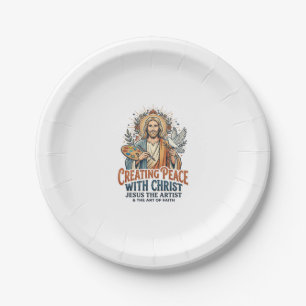 Jesus-Aquarell-Hobby-T-Shirt Inspirierend Glaube Pappteller