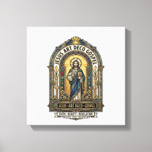 Jesus Art Deco Gospel Jesus Art Deco Christlicher Leinwanddruck