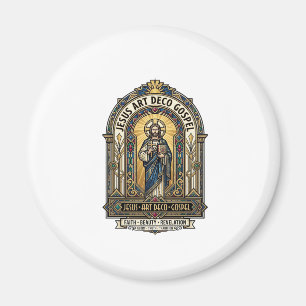 Jesus Art Deco Gospel Jesus Art Deco Christlicher  Magnet