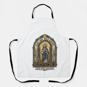 Jesus Art Deco Gospel Jesus Art Deco Christlicher Schürze