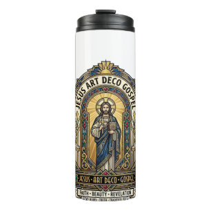 Jesus Art Deco Gospel Jesus Art Deco Christlicher Thermosbecher