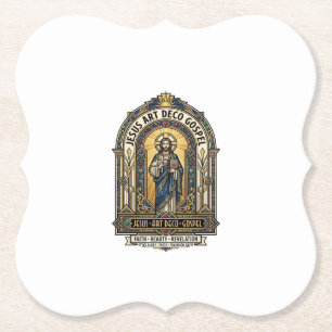 Jesus Art Deco Gospel Jesus Art Deco Christlicher Untersetzer