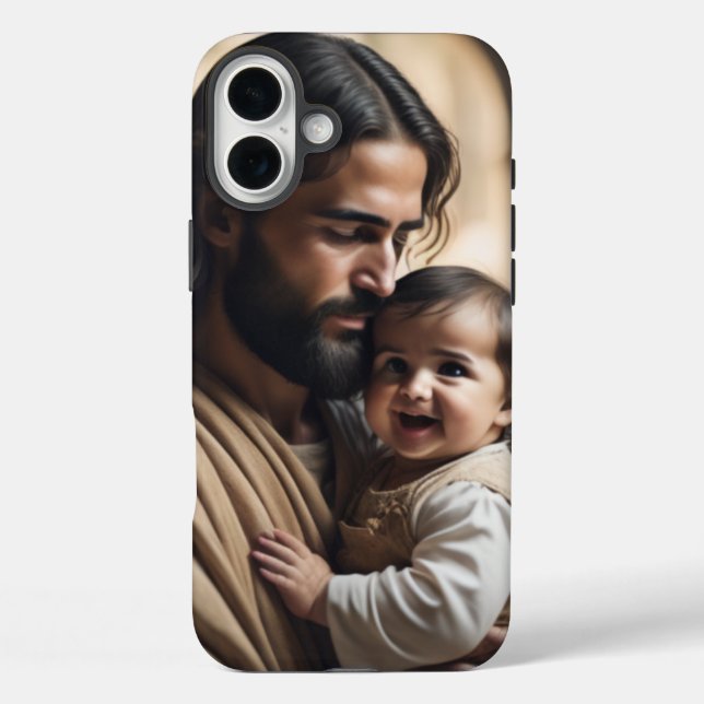 Jesus Art iPhone 16 Plus Hülle (Rückseite)