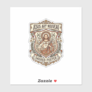 Jesus Art Nouveau Heiliger Poster Jesus Art Nouvea Aufkleber