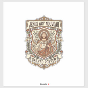 Jesus Art Nouveau Heiliger Poster Jesus Art Nouvea Aufkleber