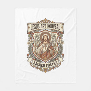 Jesus Art Nouveau Heiliger Poster Jesus Art Nouvea Fleecedecke